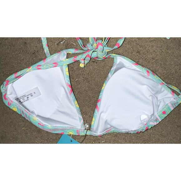 TASHEHE String Bikini High Leg Cut/Triangle Removable Pads Geometric Size S - Picture 4 of 14